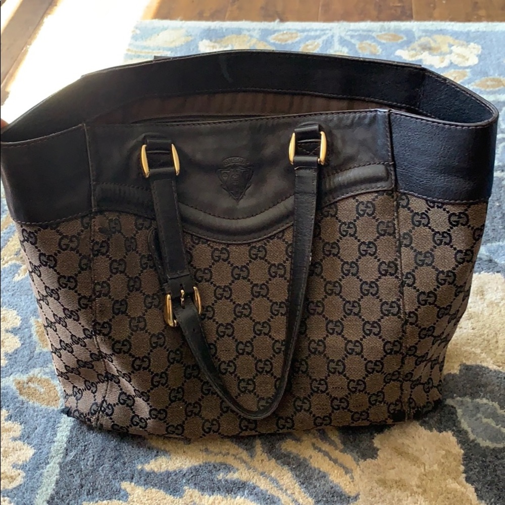 Gucci Brown and Black Tote Bag